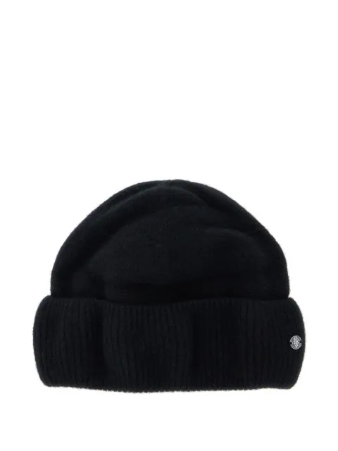 Helen Kaminski ribbed logo-plaque beanie Black HAT52143BLACK