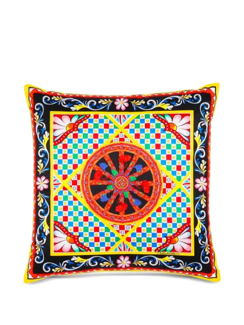 Dolce & Gabbana Casa graphic-print cushion Yellow TCE001TCA95UC091