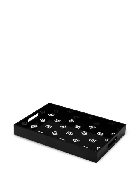 Dolce & Gabbana Casa logo-print rectangular-shape tray (46cm x 30cm) Black TC0107TCAILU0062