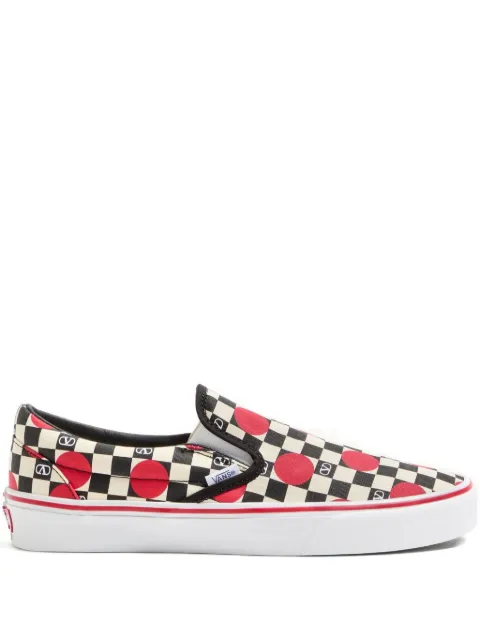 Valentino Garavani x Vans vlogo checkerboard print and polka dot slip-on sneakers Neutrals YS0M96WHX