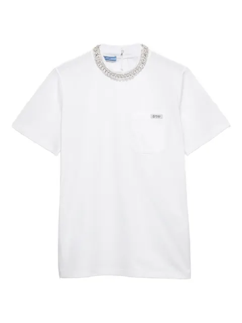 Prada embroidered cotton T-shirt White 3576BRSOOO182X