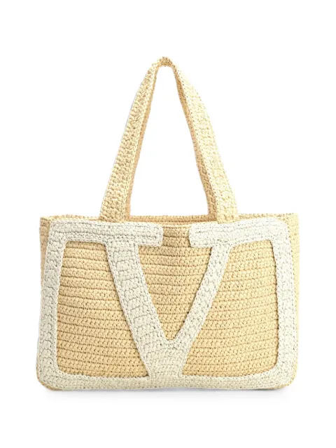 Valentino Garavani Viva Superstar large raffia shopping bag Neutrals WB0S10QET