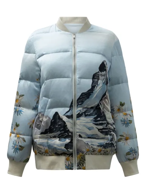 SLEEP NO MORE graphic-print padded jacket Blue BOMBERZERMATT