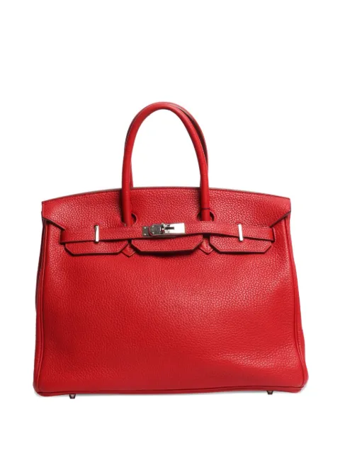 Hermès Pre-Owned 2012 Birkin 35 leather tote bag Red RED2012BIRKIN35BAGINCLEMENCELEATHER