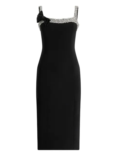 Jenny Packham Lucy crystal-embellished bow midi dress Black JPEX390