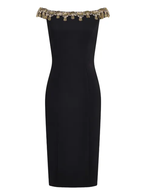 Jenny Packham Valorie embellished midi dress Black JPEX388