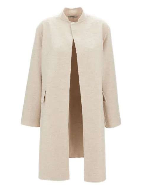 Dusan Flap Pocket Open Front Coat Neutrals T9052DOM