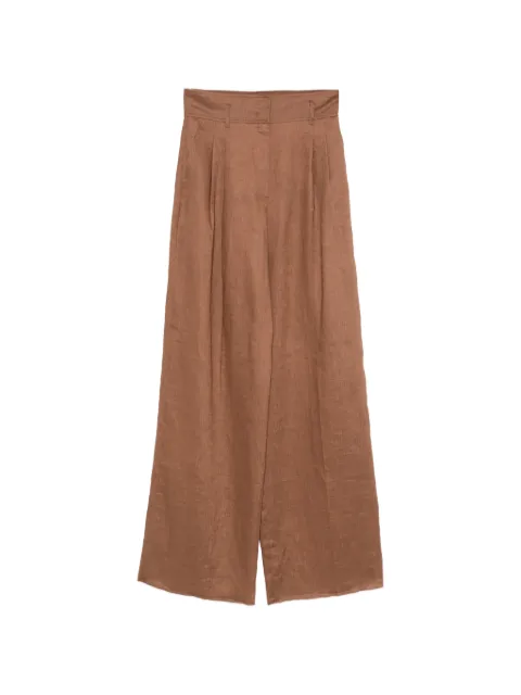 Max Mara Tmateria pleated linen trousers Brown 2616131092600