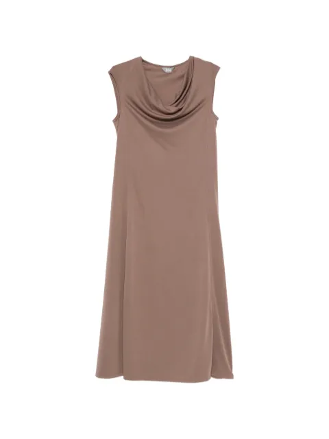 Max Mara cowl-neck cap-sleeves midi dress Brown 2616621058600