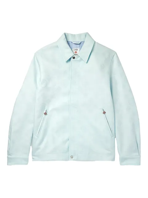 Casablanca collared blouson all-over motif jacket Blue MAW25JK41401