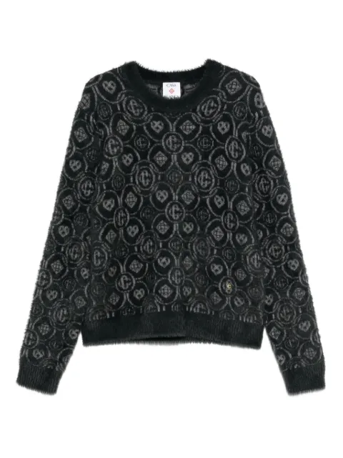 Casablanca monogram crew-neck sweater Grey MAW25KW109501