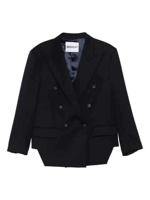 MEDEEA Trapezoid double-breasted blazer Blue NTJW