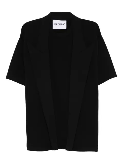 MEDEEA lapels cotton T-shirt Black BTWM