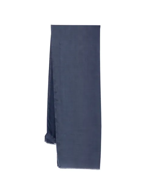 Max Mara MXAGENNAIO fringed scarf Blue 2614541011600