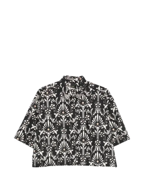 PINKO cropped printed shirt with metallic details Black 106826A3B1