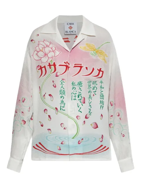 Casablanca Cuban LS collar tee shirt White UAW25SH00605M