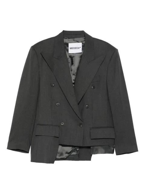 MEDEEA Trapezoid asymmetrical blazer Grey GTAW