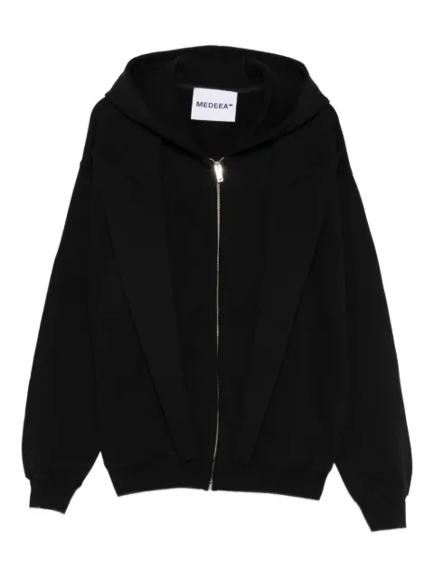 MEDEEA lapels zip hoodie jacket Black BHWM