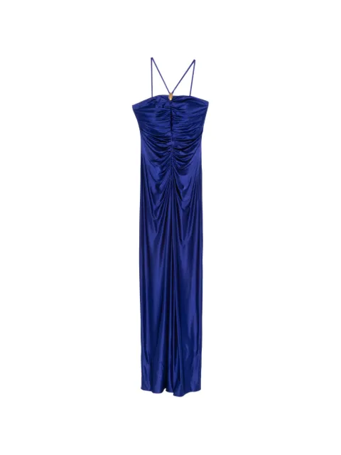 Max Mara Oggetti ruched square-neck maxi dress Blue 2616621024600