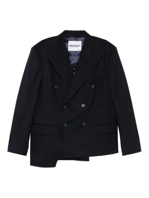 MEDEEA asymmetrical double-breasted blazer Blue ANJM