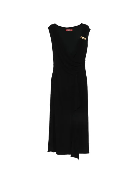 Max Mara ruched-detail draped dress Black 2616621012600