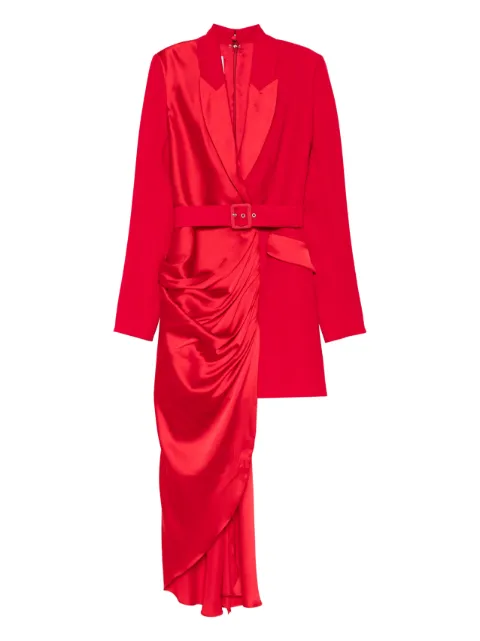 SILK LOVE & LACE Alexa draped-overlay mini dress Red 13R25