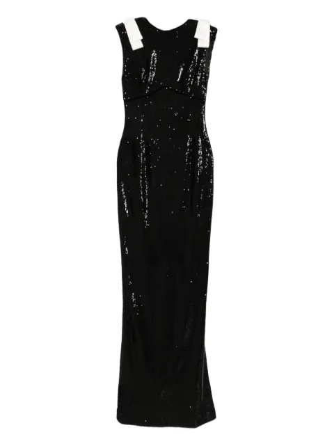 SILK LOVE & LACE Ofelia sequin maxi dress Black 18R12
