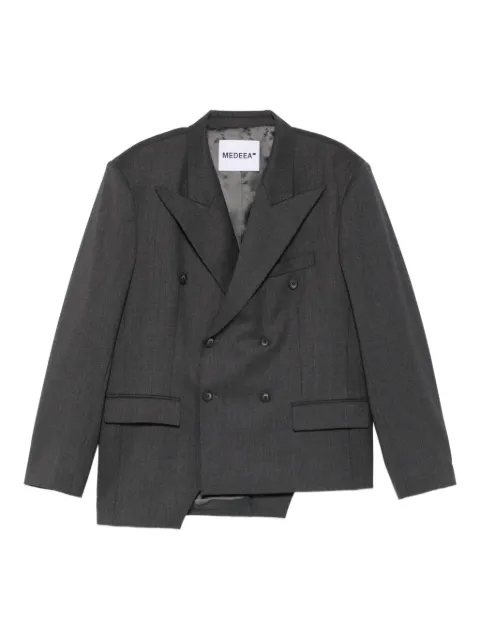 MEDEEA Trapezoid asymmetrical blazer Grey GWTM