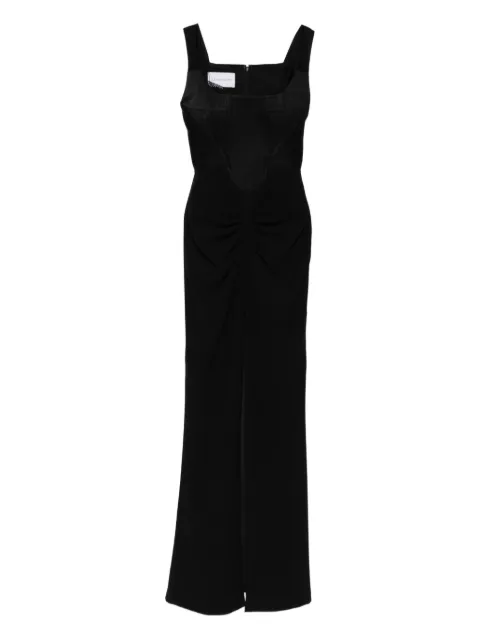 SILK LOVE & LACE Evelyn corset maxi dress Black 18R8