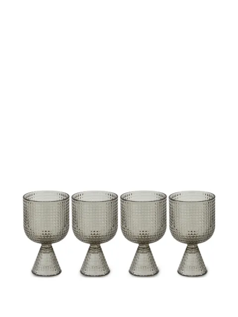 POLSPOTTEN Rooftop textured wine glasses (set of four) Grey 140230220
