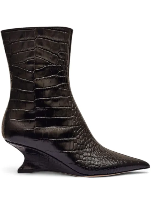 Paris Texas Nina crocodile-effect sculpted boots Black PX1775
