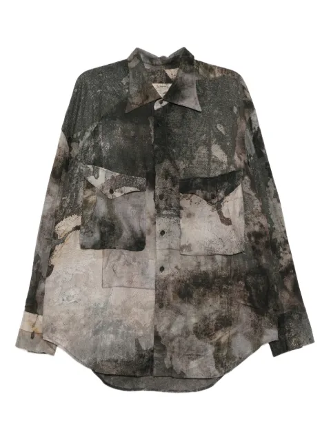 Ziggy Chen digital print silk shirt Grey 0M2530701