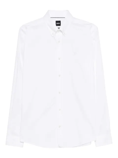 BOSS logo-embroidered shirt White 50556076