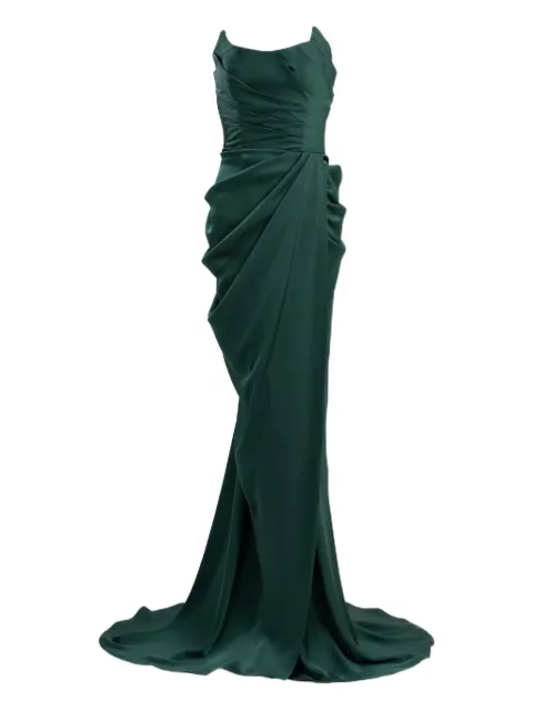 Ana Radu ruched-detailed strapless maxi dress Green 35201