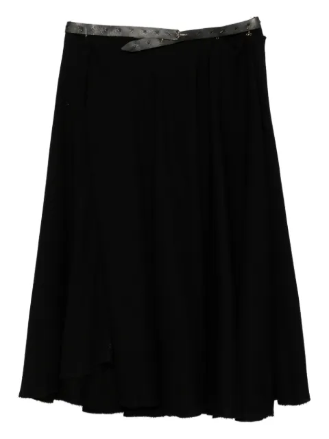 Ma+ frayed A-line skirt Black K605