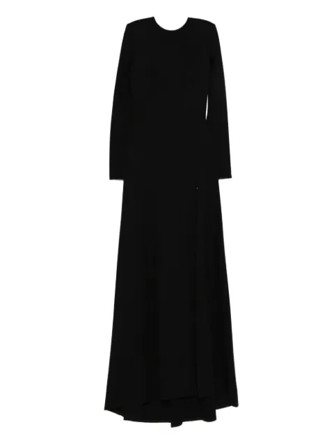 MIAU by Clara Rotescu long-sleeve slit maxi dress Black BAYA