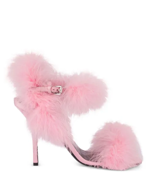 Moschino satin sandals with feathers Pink MA1649AC1OM41