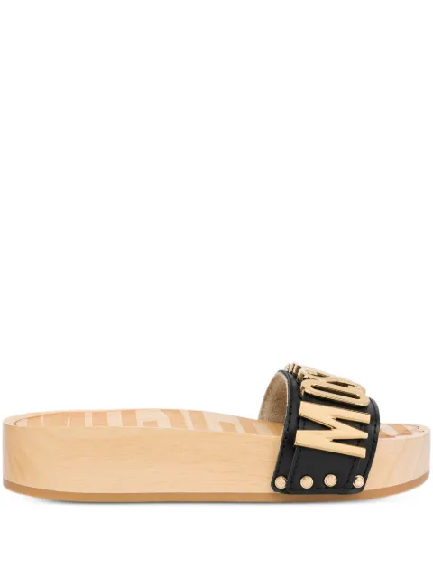 Moschino logo-lettering mules Black MA28314Z1OMF0000