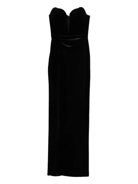 CRISTALLINI Vivienne sweetheart velvet maxi dress Black CA159BLACK