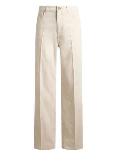 ETRO pressed-creases leafy jeans Neutrals MRNB002799TJEI5