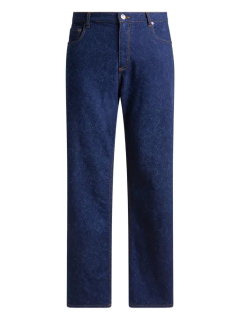 ETRO paisley-jacquard jeans Blue MRNB0021AD329