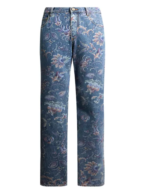 ETRO floral-motif jeans Blue MRNB0021AD335