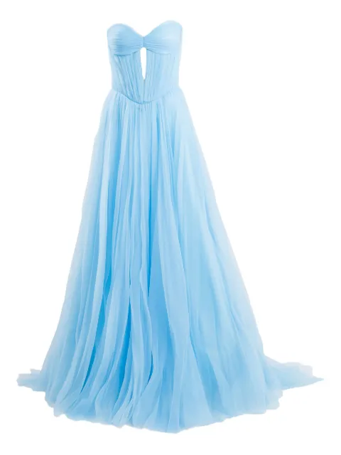 Ana Radu cut-out detailing strapless maxi dress Blue 47609
