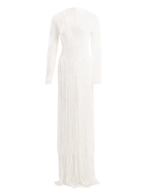 Ana Radu fringe-detailed maxi dress White 47178