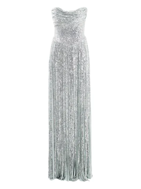Ana Radu fringed-detail maxi dress Silver 47637