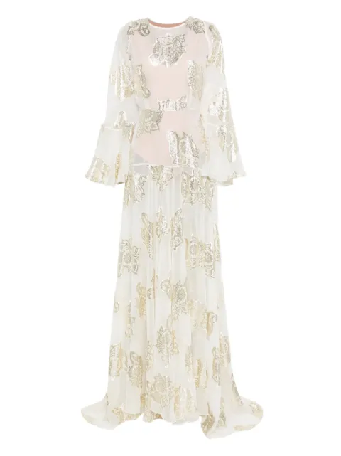 MIAU by Clara Rotescu flared maxi dress Neutrals VIDA