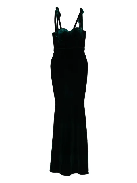 CRISTALLINI Cybele tie strap maxi dress Green CA60