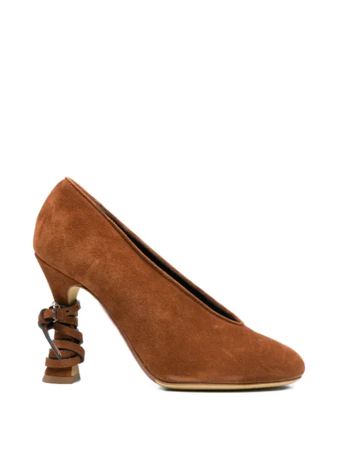 Moschino laced leather pumps Brown MA1006AC1OME0