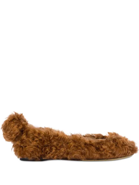 Moschino shearling ballet flats Brown MA11250C1OM55