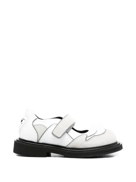 Moschino strap panelled leather ballet flats White MA10773G1OM71
